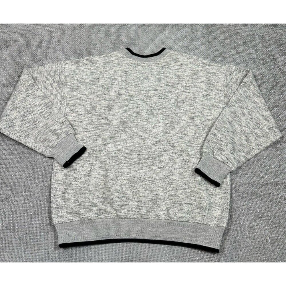 Art Unlimited Sweater shirt Mens Large Gray Aztec Nub Wolf Sweatshirt V Neck‎ - Picture 4 of 13